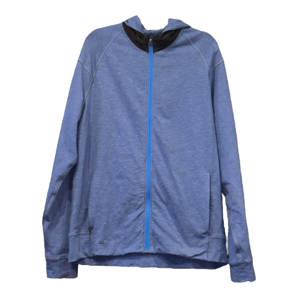 Lululemon Men’s Full Zip Hooded Athletic Jacket Heathered Blue AR11
